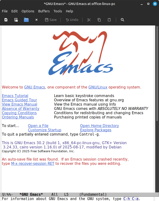 Emacs today without any customization. Screenshot of Emacs without any customization